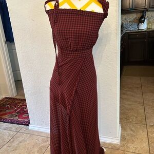 ❤️ Vici Red and Black Checkered Maxi Dress